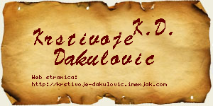 Krstivoje Dakulović vizit kartica